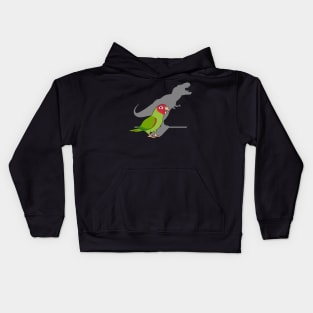 Red Masked Conure T-rex Kids Hoodie